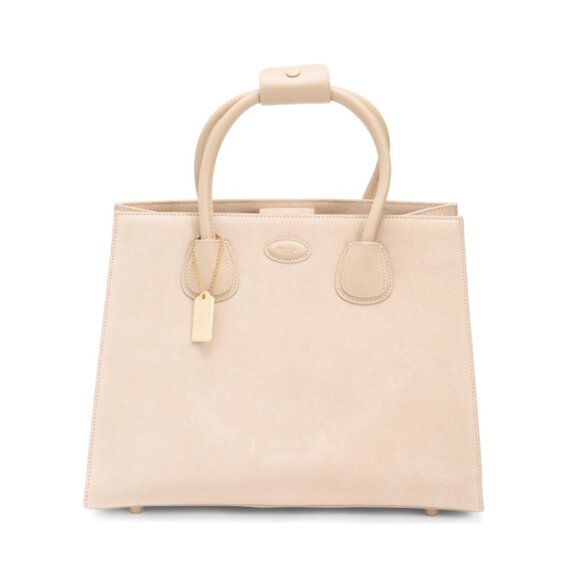 MONCRIEF LONDON Sesame Suede Classic Handbag - Picture 1 of 2